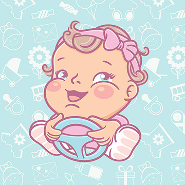 baby driver babyonboard sticker comic cute amusing illustration drawing sketch illustrator photoshop vector
