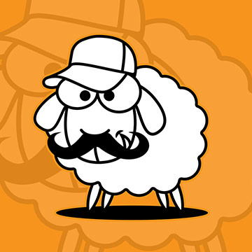 sheep mustache cap fluffy mascot character cartoon icon logo image picture illustration drawing sketch illustrator photoshop vector