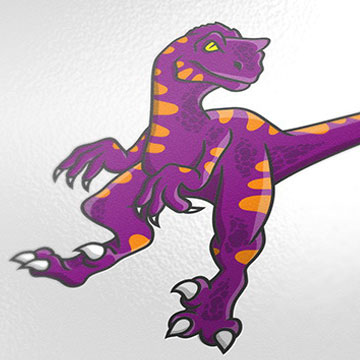  logo design branding illustration raptor purple green