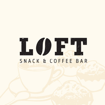logo design loft snack bar coffee place donuts