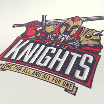 logo design knight guild mmo sigil tabard battle