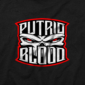 logo design putrid blood metal heavy hardcore music guitar skull anger album cover