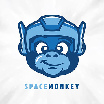 space monkey orangutan chimpansee outerspace astronaut nasa rocket app icon logo image picture illustration drawing sketch illustrator photoshop vector